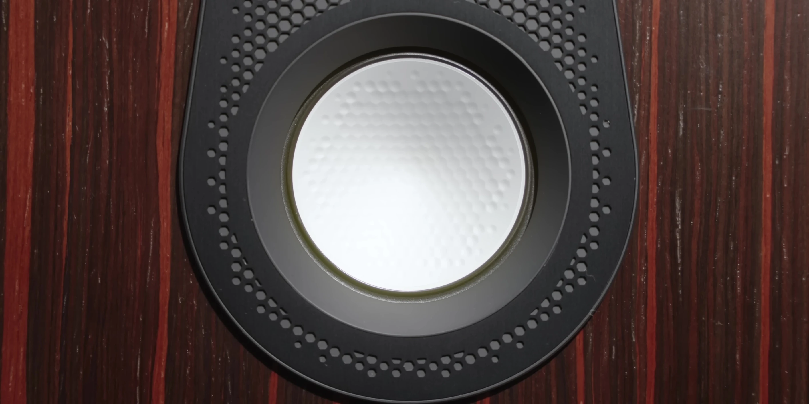 Close-up highlighting the hexagonal shapes on the Monitor Audio driver
