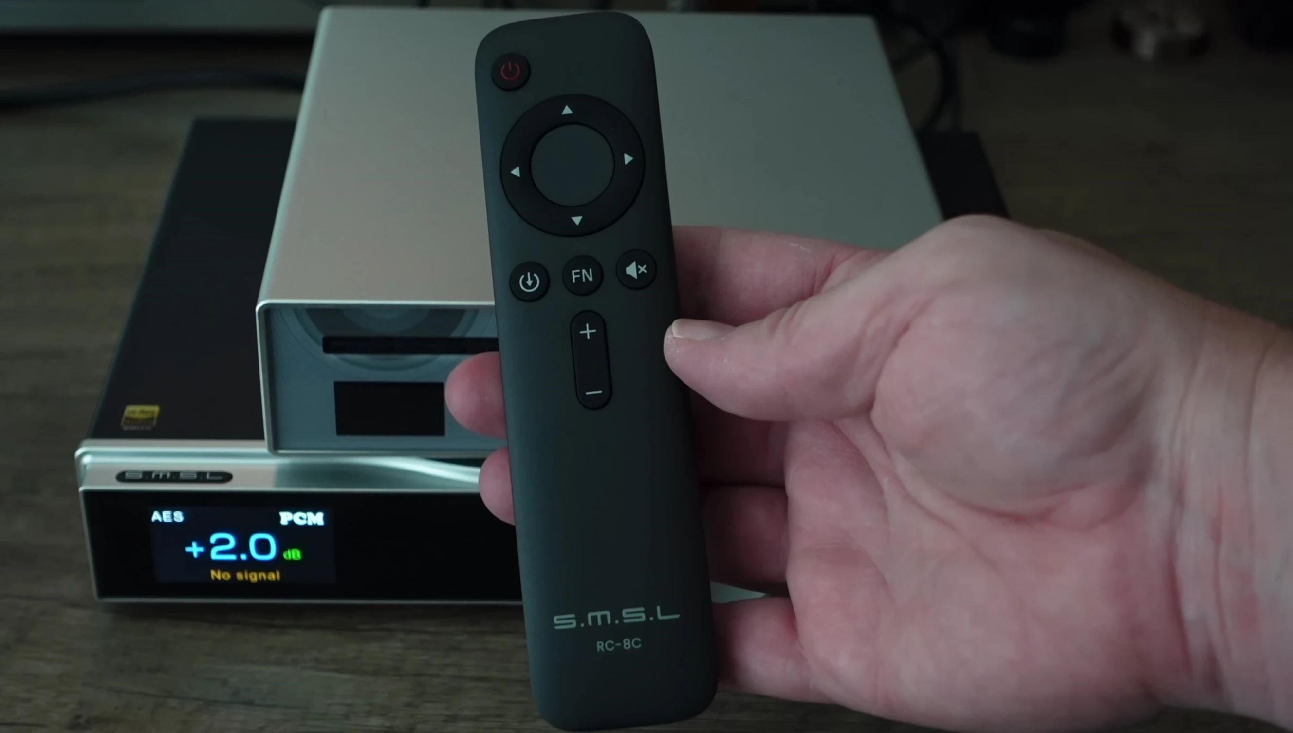 The SMSL DO400's remote control.