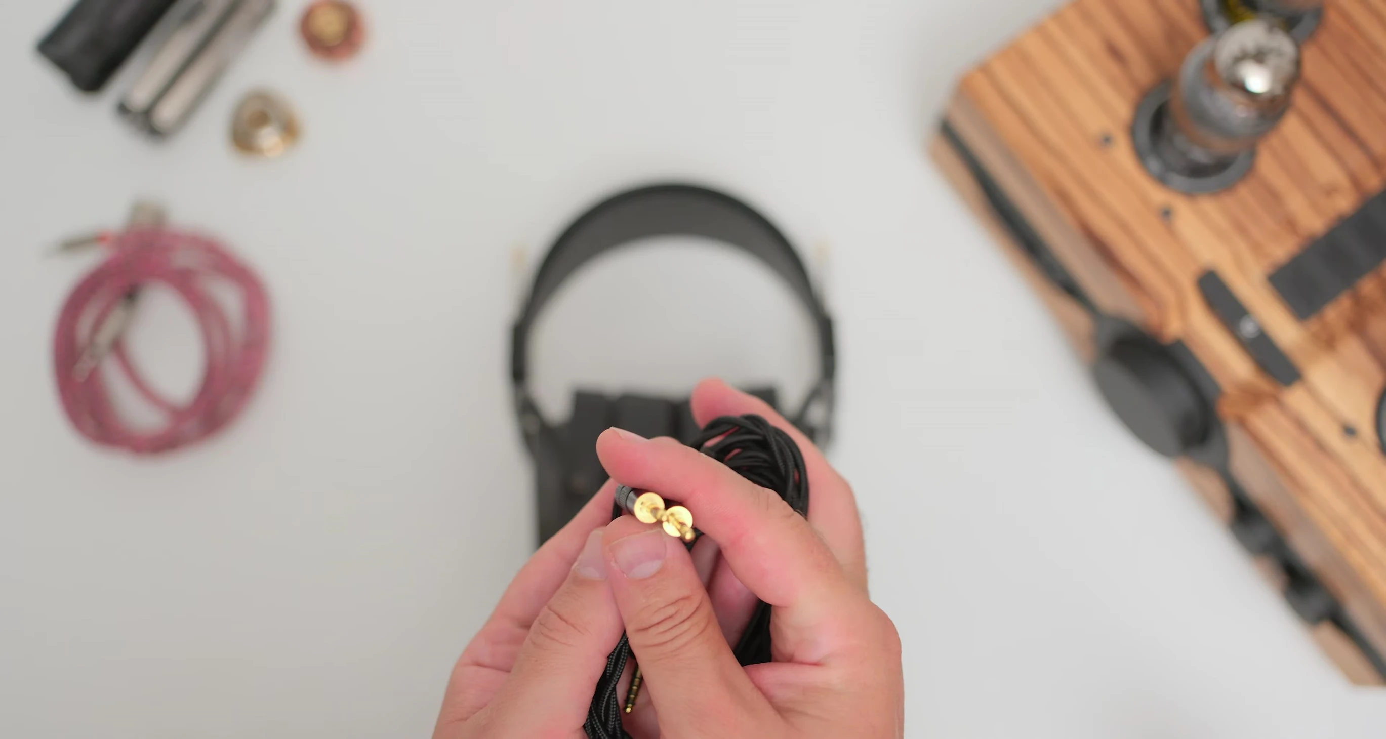 Shot of the included cable showcasing its flexibility.