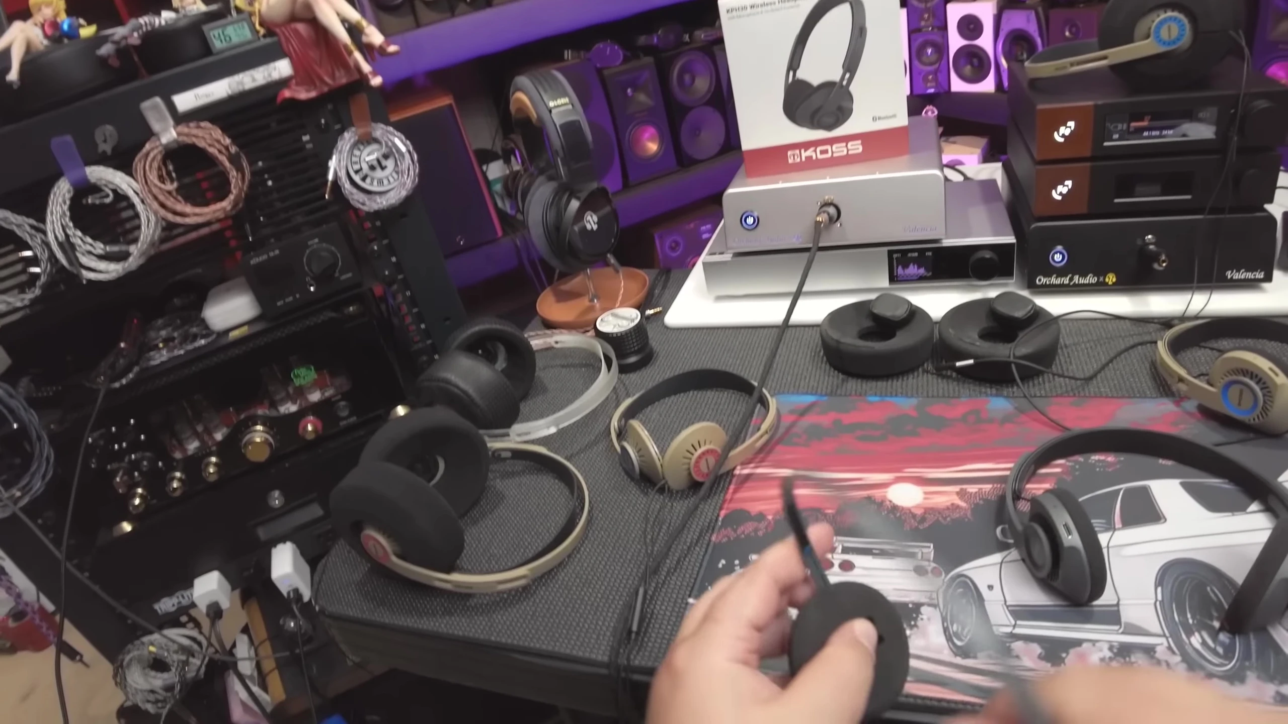 Koss KPH40 headphones shown from various angles