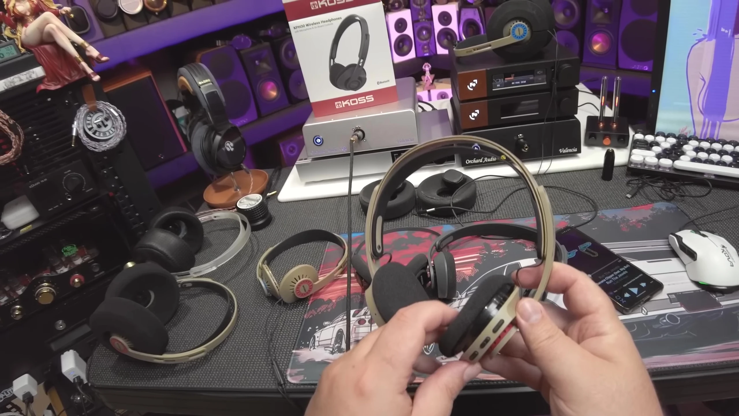 Koss KPH30 wireless headphones on air fryer